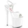 Pleaser - NAUGHTY809 Sandale à bride à la cheville, Pole dance chaussures - Blanc Product image